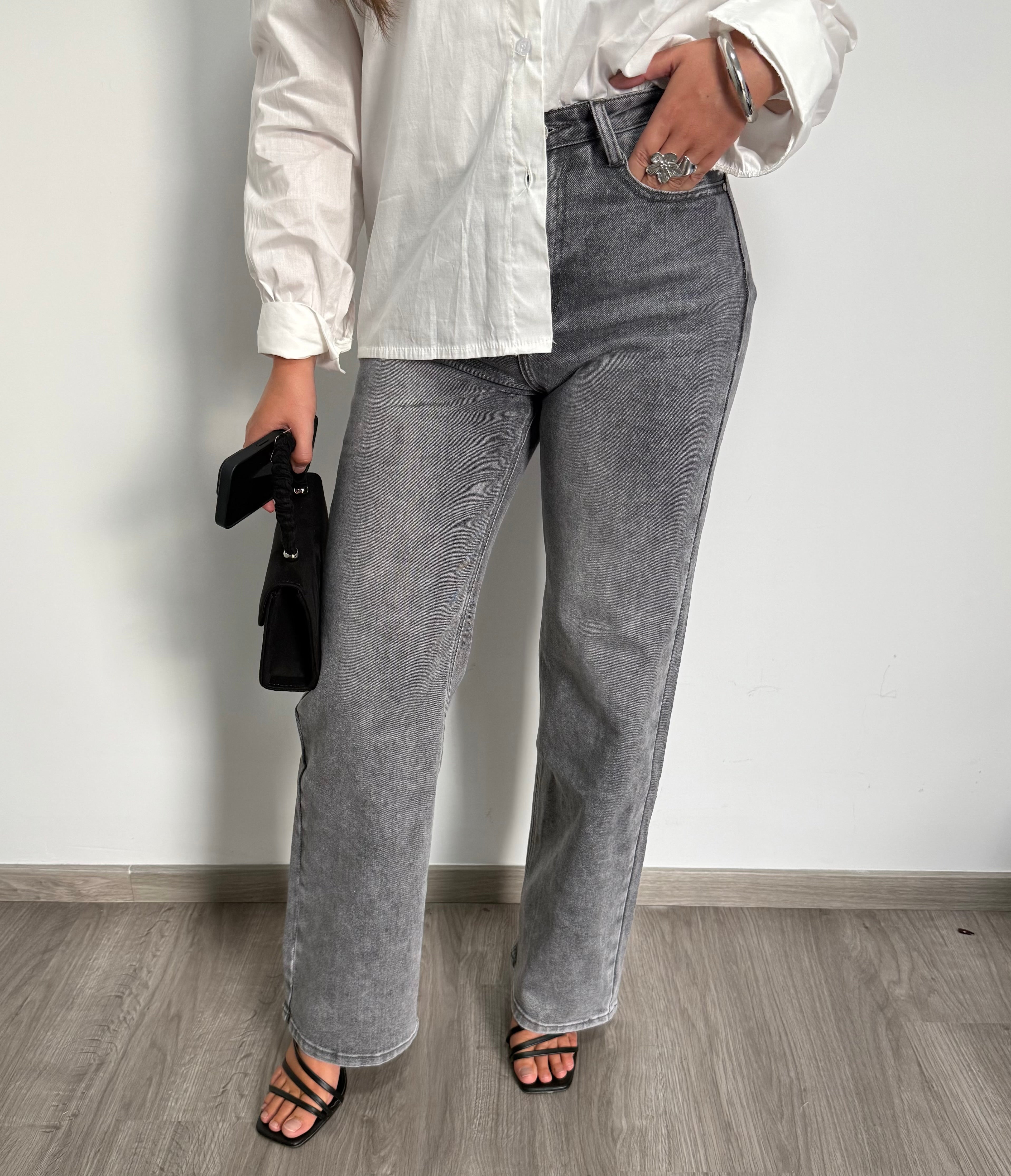 Jean Gris push up coupe droite